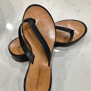 BCBG Max Azria leather slides sz 8.5 flip flops